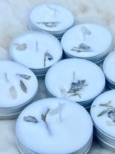 Load image into Gallery viewer, 2 oz. Soy Wax Candle with Cedarwood & Sage – Grounding Earthy Fragrance with Clear Quartz Crystal for Positive Energy and Relaxation, Perfect for Your Self-Care Routine.