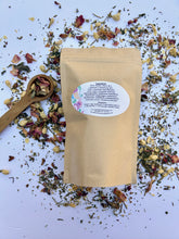 Load image into Gallery viewer, Heart Opening Loose Leaf Tea | Rose, Cardamom, Tulsi & Ashwagandha | Adaptogenic Herbal Tea for Meditation, Relaxation & Love | Caffeine-Free