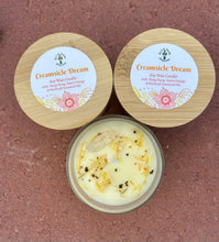 Load image into Gallery viewer, Creamsicle Dream Soy Candle | Sweet Orange, Ylang Ylang & Patchouli | Clear Quartz Crystal