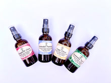 Load image into Gallery viewer, Four all natural yoga mat sprays for freshness and cleanliness