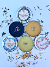 Load image into Gallery viewer, Herbal Salve Set | All-Purpose, Muscle Rub & Black Drawing Salve | Natural First Aid Kit for Cuts, Burns, Sore Muscles, Stings & Splinters