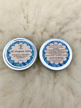 Load image into Gallery viewer, All-purpose salve and body butter made with organic calendula, lavender, and coconut oil, perfect for moisturizing dry skin and soothing minor skin irritations.