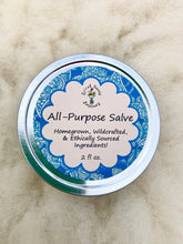Load image into Gallery viewer, All-Purpose Skin Salve – Natural Balm with Calendula, Lavender, and Wildcrafted Herbs for Hydration and Skin Nourishment.