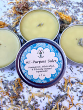 Load image into Gallery viewer, All-Purpose Skin Salve with organic calendula and lavender — natural balm for dry skin and hydration.