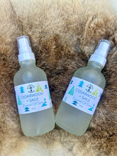 Load image into Gallery viewer, Cedarwood & Sage body splash made with amber hydrosol and essential oils, perfect for refreshing skin and space.