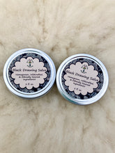 Load image into Gallery viewer, Black Drawing Salve with Activated Charcoal – Cleansing Salve for Skin Care with Tea Tree, Frankincense, and Lavender Oils.