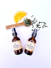 Load image into Gallery viewer, Citrus yoga mat cleaner spray made with orange, lemongrass, and grapefruit