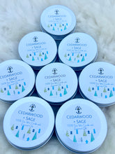 Load image into Gallery viewer, 2 oz. Hand-Poured Soy Wax Candle with Cedarwood & Sage – Earthy Scent with Clear Quartz Crystal for Amplified Calmness, Ideal for Relaxation and Wellness Routines.