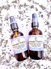 Load image into Gallery viewer, Non-toxic Lavender Patchouli spray made with natural ingredients for mats, body, and home air freshening