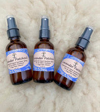 Load image into Gallery viewer, Lavender Patchouli Essential Oil Spray – All-Natural Yoga Mat Cleaner, Body Spray, and Room Freshener with Lavender and Patchouli for a Grounding Aroma