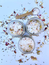 Load image into Gallery viewer, Organic floral herbal bath soak made from wildcrafted and homegrown herbs
