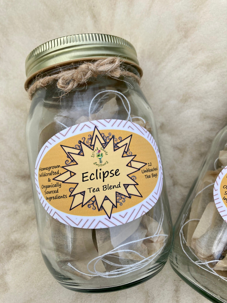 Eclipse Tea ~ Stress Relief Organic Herbal Tea Bags for Relaxation + Nervous System Support with Calendula, Passion Flower, Ashwagandha and Hawthorn