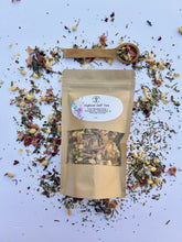 Load image into Gallery viewer, Heart Opening Loose Leaf Tea | Rose, Cardamom, Tulsi &amp; Ashwagandha | Adaptogenic Herbal Tea for Meditation, Relaxation &amp; Love | Caffeine-Free
