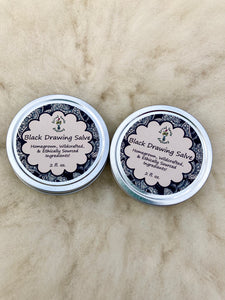 Black Drawing Salve with Activated Charcoal, Bentonite Clay, Frankincense + Tea Tree for Rash & Splinters
