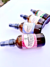 Load image into Gallery viewer, Set of four essential sprays for hands, body, yoga mat, and car. 
