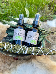 Smokeless Smudge Essential Oil Spray | Cedar & Sage Energy Cleansing Spray for Sacred Spaces, Meditation & Rituals | Witchy Gift