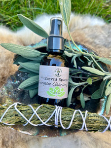 Smokeless Smudge Essential Oil Spray | Cedar & Sage Energy Cleansing Spray for Sacred Spaces, Meditation & Rituals | Witchy Gift