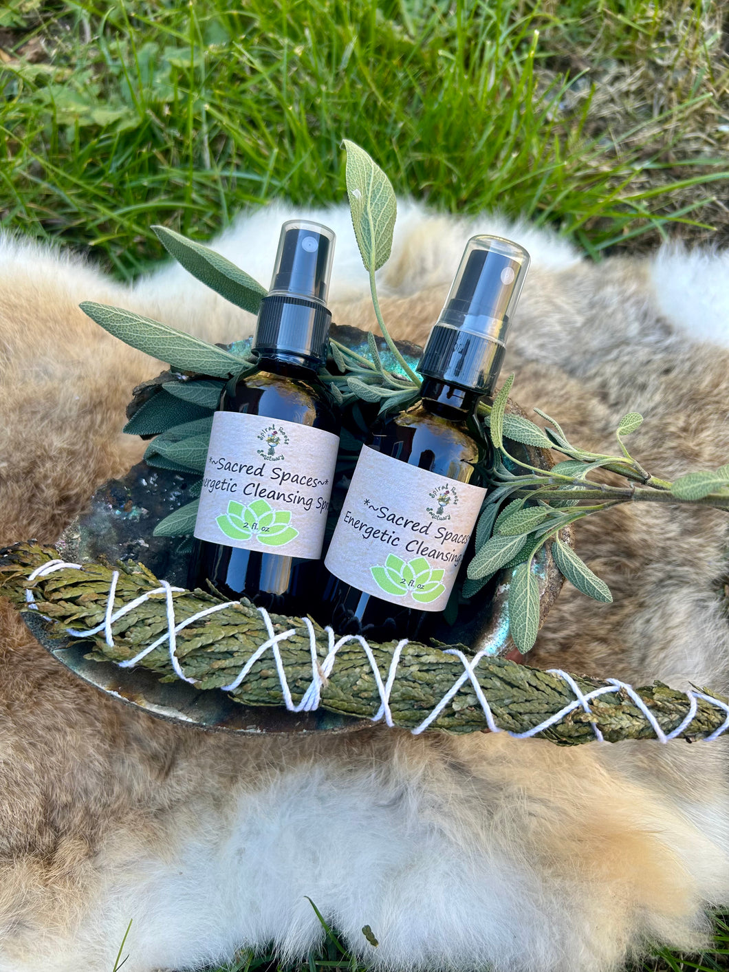 Smokeless Smudge Essential Oil Spray | Cedar & Sage Energy Cleansing Spray for Sacred Spaces, Meditation & Rituals | Witchy Gift