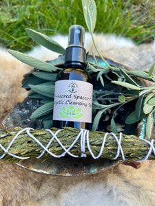 Smokeless Smudge Essential Oil Spray | Cedar & Sage Energy Cleansing Spray for Sacred Spaces, Meditation & Rituals | Witchy Gift