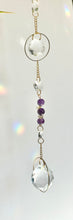 Load image into Gallery viewer, Amethyst &amp; Citrine Suncatcher with Dual Prisms – Gold Circle Light Catcher &amp; Rainbow Maker
