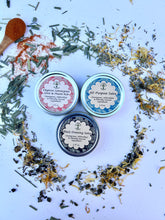 Load image into Gallery viewer, Herbal Salve Set | All-Purpose, Muscle Rub &amp; Black Drawing Salve | Natural First Aid Kit for Cuts, Burns, Sore Muscles, Stings &amp; Splinters
