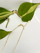 Load image into Gallery viewer, Gold Half Moon Necklace with Labradorite, Amazonite &amp; Tiger’s Eye – Celestial Crystal Jewelry, Adjustable Chain
