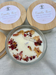 Vanilla Rose Soy Wax Candle – Handcrafted Candle with a Sweet Floral Scent, Made with Natural Soy Wax for a Clean, Long-Lasting Burn. Perfect for Relaxation, Home Decor, and Thoughtful Gifts – Eco-Friendly, Ideal for Aromatherapy and Self-Care