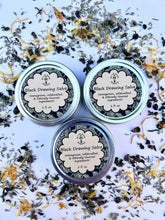 Load image into Gallery viewer, Black Drawing Salve with activated charcoal and bentonite clay for natural cleansing and nourishing of the skin.
