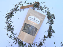 Load image into Gallery viewer, Aromatic loose leaf blend of Tulsi Holy Basil and Lemongrass, showcasing a natural Ayurvedic-inspired herbal tea crafted for calm, balance, and mindful daily rituals.
