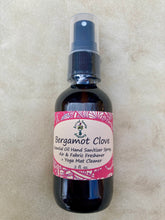 Load image into Gallery viewer, Bergamot Clove Essential Oil Spray – All-Natural Hand, Body, and Yoga Mat Freshener with Refreshing Bergamot and Grounding Clove Essential Oils.
