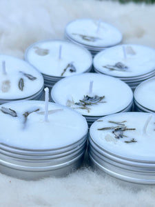 Cedarwood and Sage Soy Wax Candle Topped with Wild-Harvested Cedar and Homegrown White Sage – Grounding Aroma