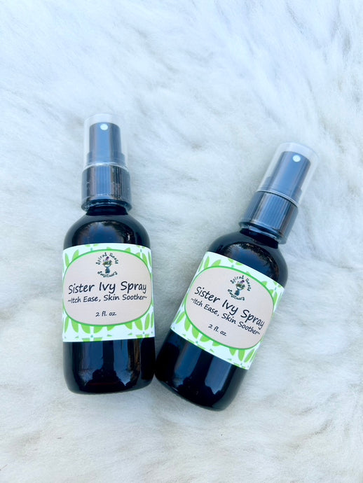 Herbal skin soothing spray made with Witch Hazel, Chamomile, Lavender, and Jewelweed for a refreshing and calming skin care experience.