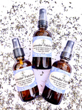 Load image into Gallery viewer, Aromatherapy Lavender Patchouli spray bottle for relaxation, grounding, and natural cleaning
