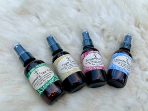 Natural essential oil sprays for yoga teachers to freshen mats and create a calming environment during sessions.