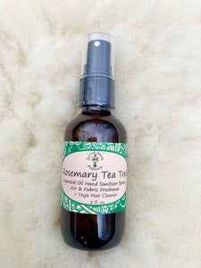 Natural Rosemary & Tea Tree Essential Oil Spray – Multi-Purpose Hand, Body, and Yoga Mat Cleaner with Cleansing Fragrance.