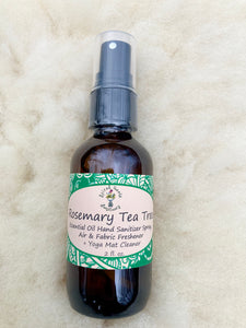 Rosemary & Tea Tree Essential Oil Spray – Chemical-Free Body Spray and Yoga Mat Cleaner with Tea Tree and Rosemary Oils for Freshness.