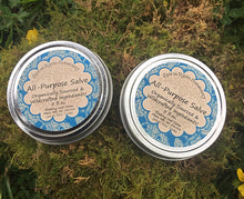 Load image into Gallery viewer, All Purpose Salve ~ for Cuts, Burns, &amp; Stings, Body Butter + Lip Balm Gift for Gardeners and Outdoor Enthusiasts
