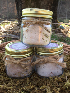 Bath Soak For Relaxation + Stress w/ Epsom Salt, Himalayan + Sea Salt, Organic Flowers, Sage, Cedarwood, & Lavender Essential Oils
