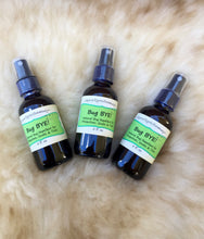 Load image into Gallery viewer, Herbal bug spray with plant-based ingredients like geranium, lavender, and citronella, offering a natural option for outdoor adventures.
