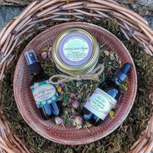 Load image into Gallery viewer, Herbal Bath &amp; Body Set with Face Toner, Face Serum + Bath Salts for Relaxation w/ Organic, Vegan + Cruelty Free Ingredients
