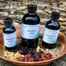 Load image into Gallery viewer, Elderberry Elixir Syrup with Raw Honey + Rose Hips for Nanny Gift, Principal Gift, and Nurse Appreciation in 4 oz. Bottle
