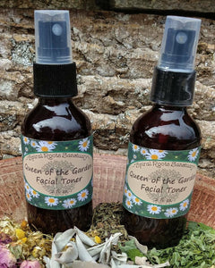 Queen Of The Garden Rose Water Face Toner for Glowing Skin + Blemish Control w/ Organic Herbal infused Apple Cider Vinegar & Rose Petal infused Witch Hazel