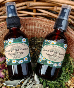 Queen Of The Garden Rose Water Face Toner for Glowing Skin + Blemish Control w/ Organic Herbal infused Apple Cider Vinegar & Rose Petal infused Witch Hazel
