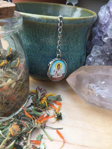 Tea Infuser with Kuan Yin Charm, Goddess of Compassion Tea Ball, Quan Yin Tea Steeper, Morning Ritual Intentional Tea Drinking Gift